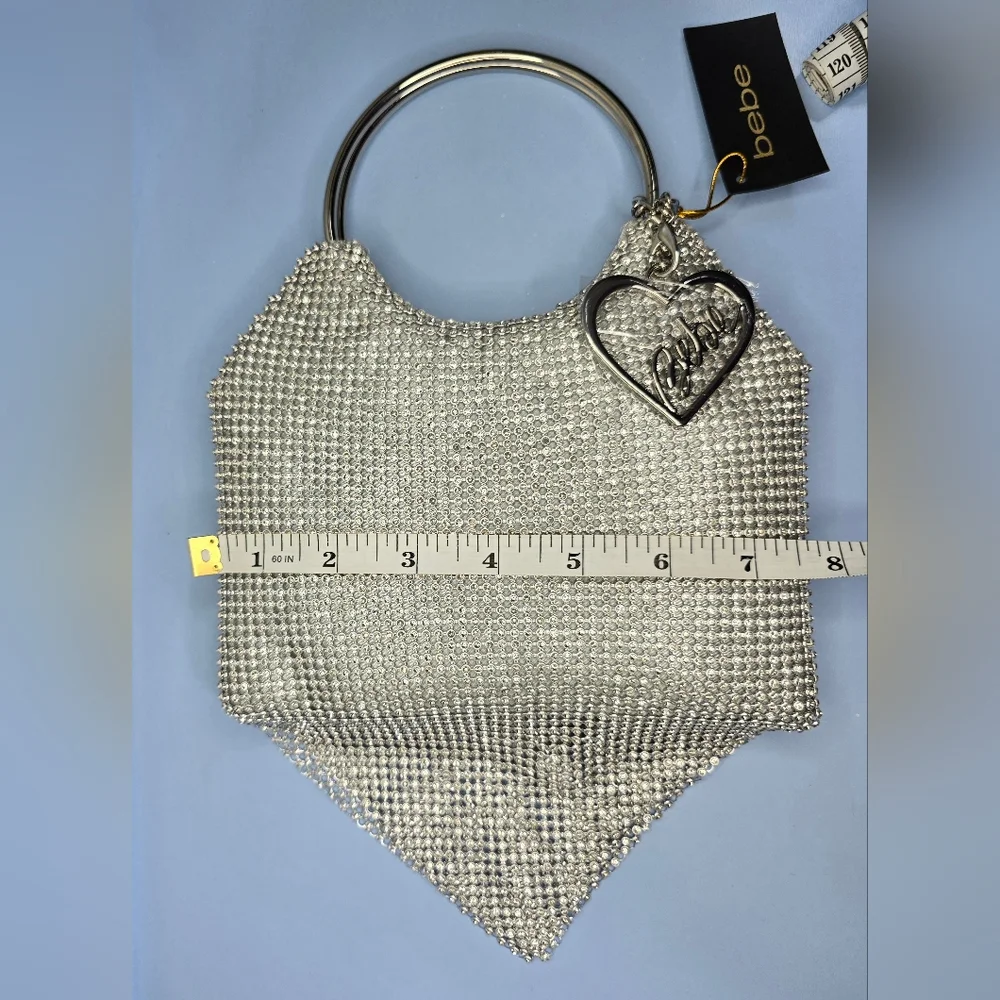 Bebe Silver Rhinestone Handbag - Picture 10 of 10